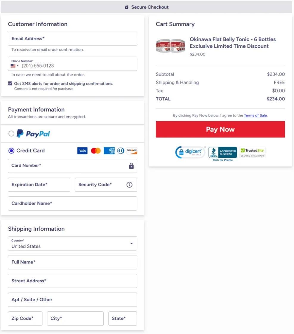 Secure checkout for Cardio Shield dietary supplement purchase