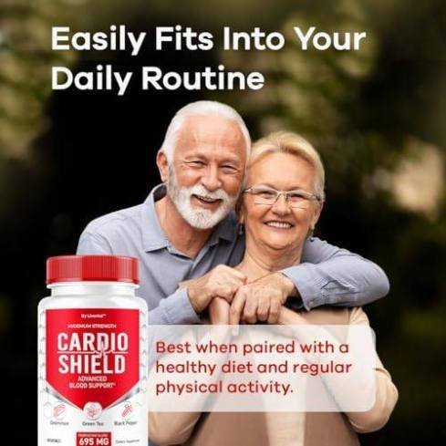 Cardio Shield dietary supplement bottle shown at the end of the Sales Page for heart and circulatory support